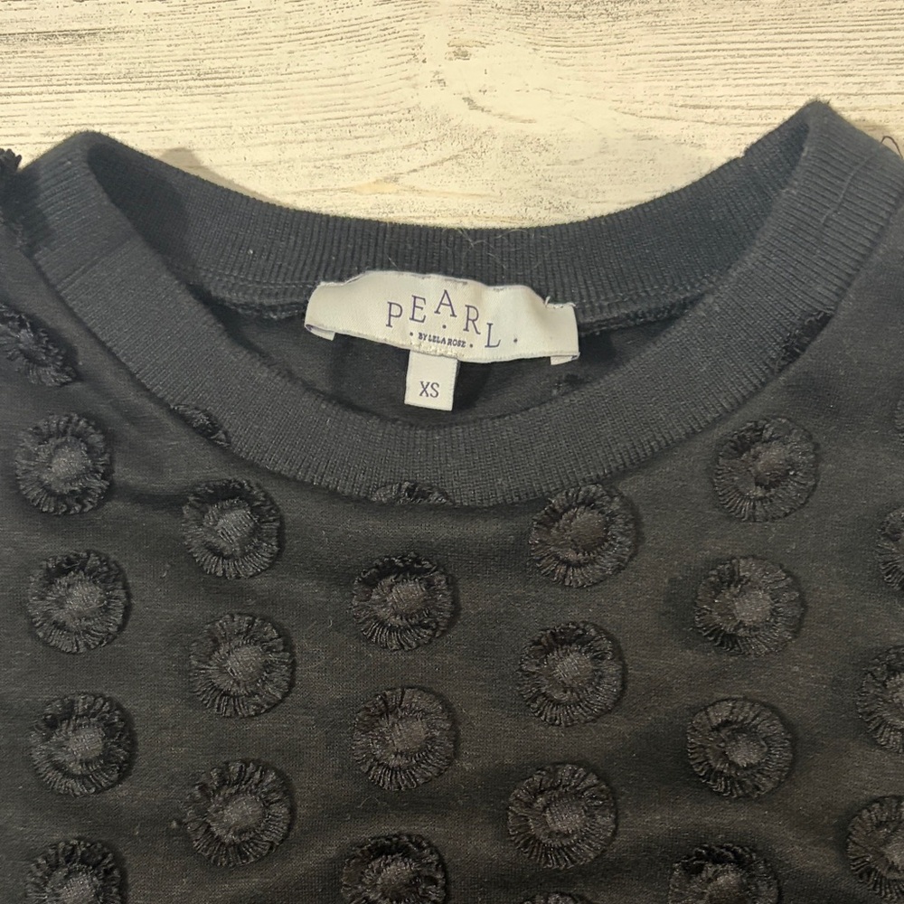 Pearl by Lela Rose Black Textured Women's Top Size XS - Picture 4 of 10